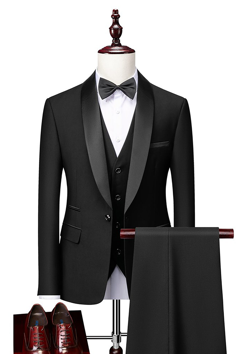 grå sjal lapel menns 3 stk dresser