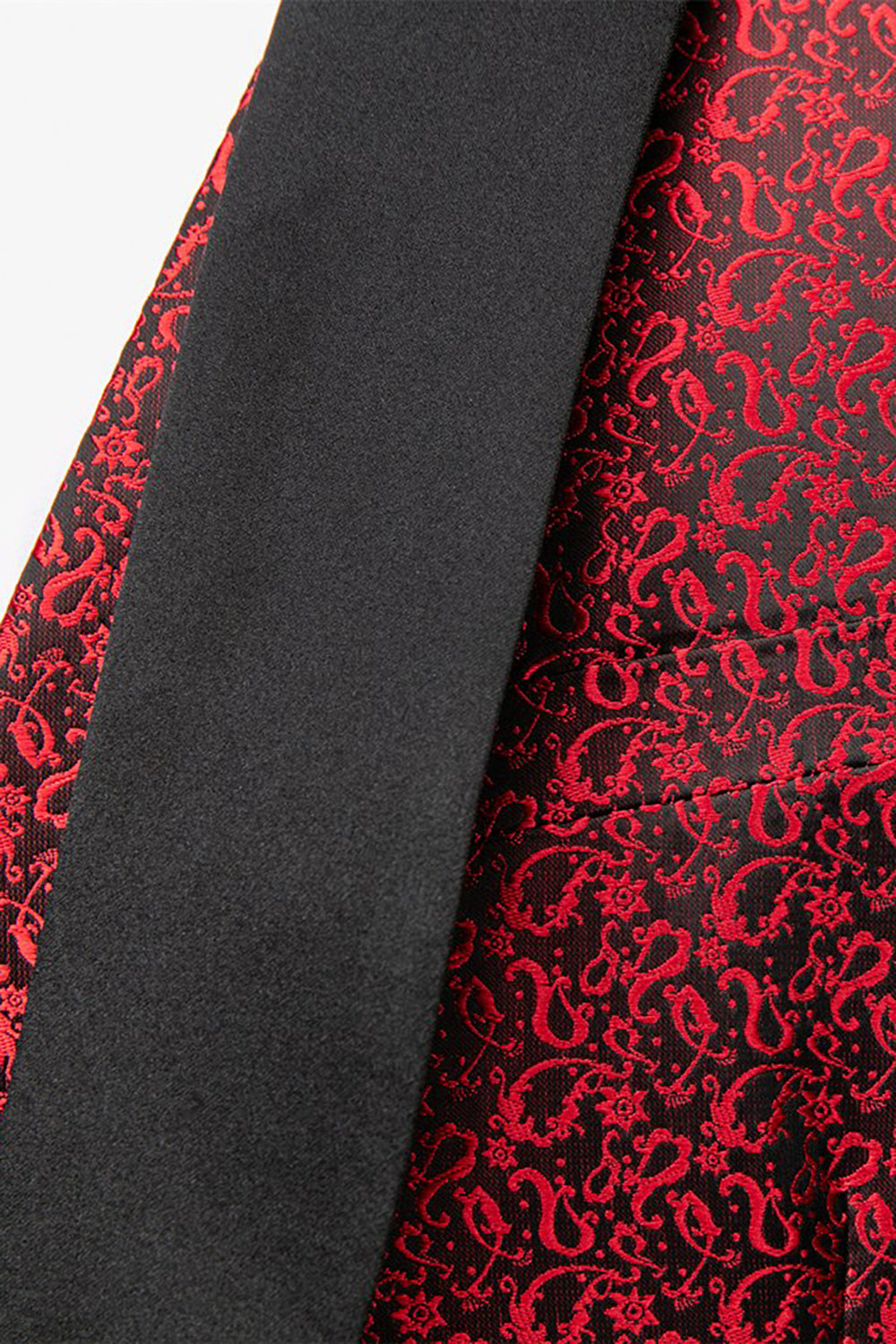 svart sjal lapel jacquard 3 stykker menns dresser