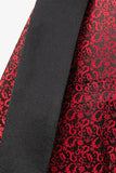 svart sjal lapel jacquard 3 stykker menns dresser