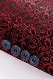 svart sjal lapel jacquard 3 stykker menns dresser