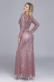 Havfrue Båt Neck Dusty Rose Mor til bruden Kjole med Appliques