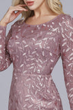 Havfrue Båt Neck Dusty Rose Mor til bruden Kjole med Appliques