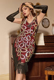 asymmetrisk v nakke 1920-tallet flapper kjole