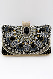 svart beaded skulder kjede kveld clutch