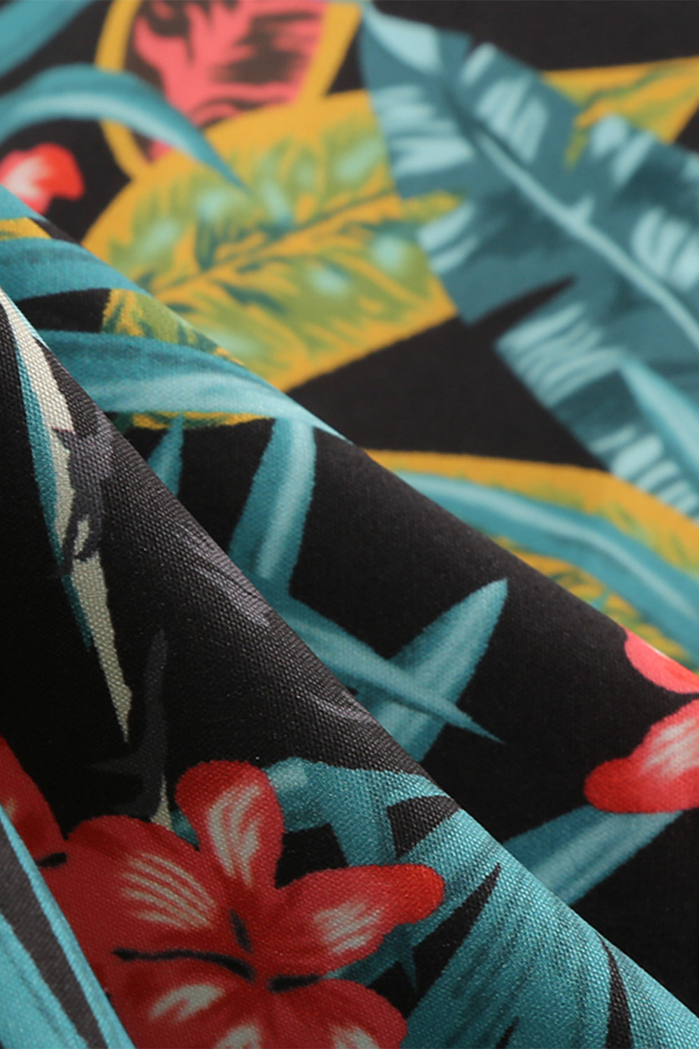 grønne blader trykt vintage 1950-tallet kjole