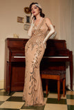 Champagne Paljetter Gatsby 1920-tallet Prom Dress