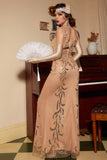 Champagne Paljetter Gatsby 1920-tallet Prom Dress