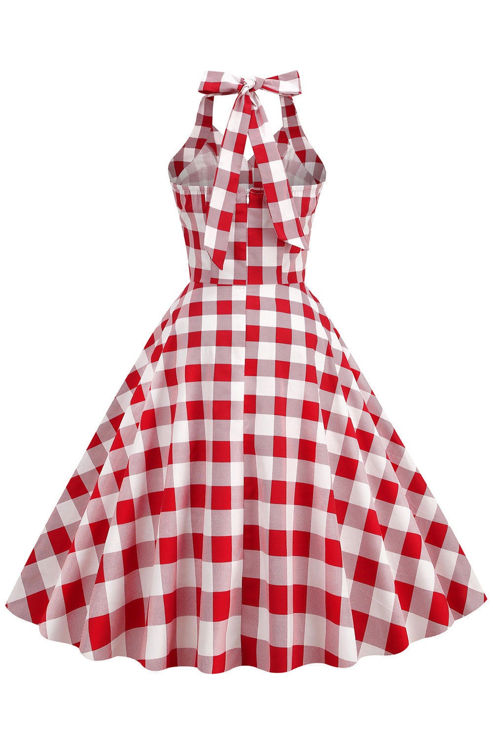 rød plaid grime 1950-tallet swing kjole