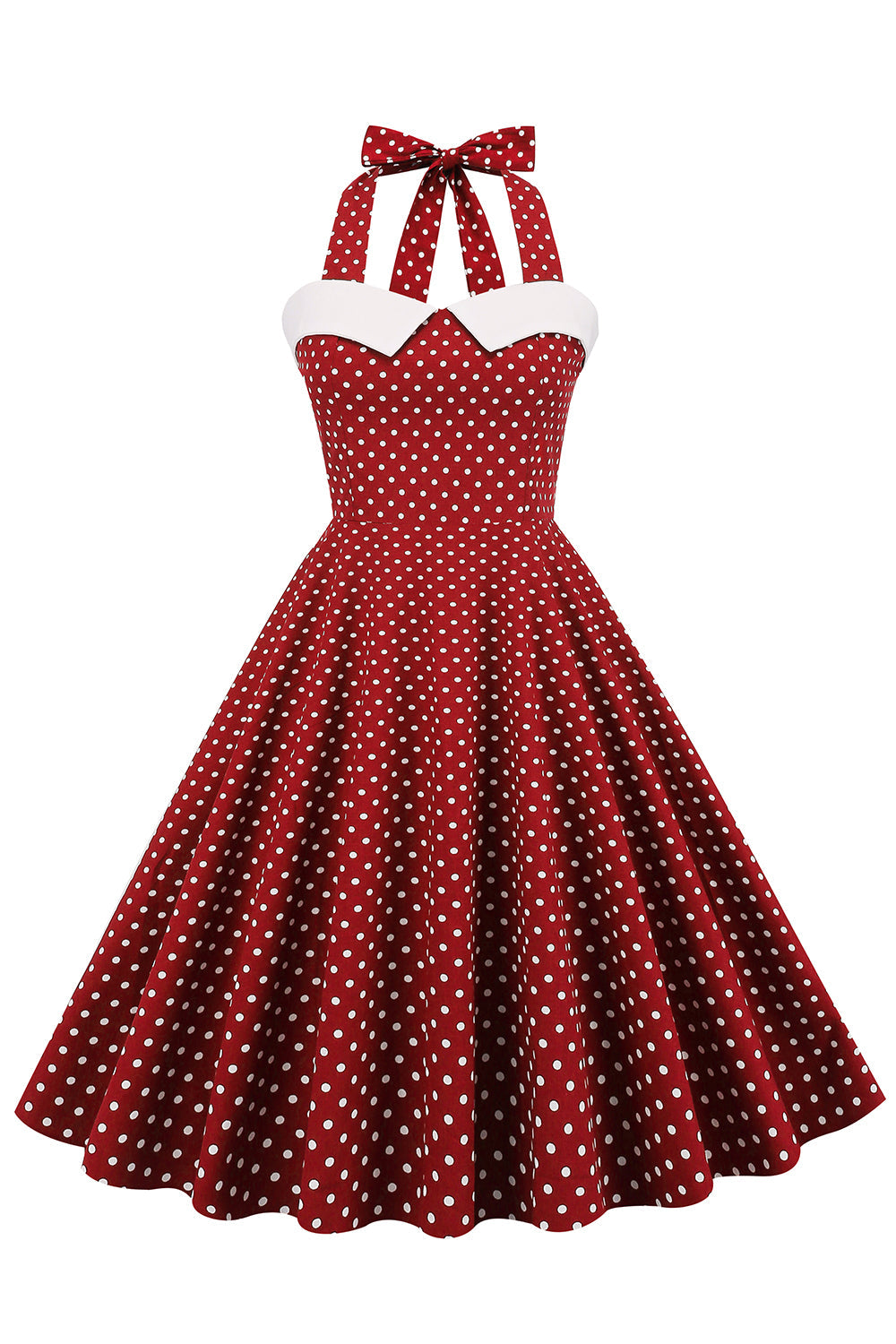 Halter Polka Dots Swing 1950-tallet Kjole