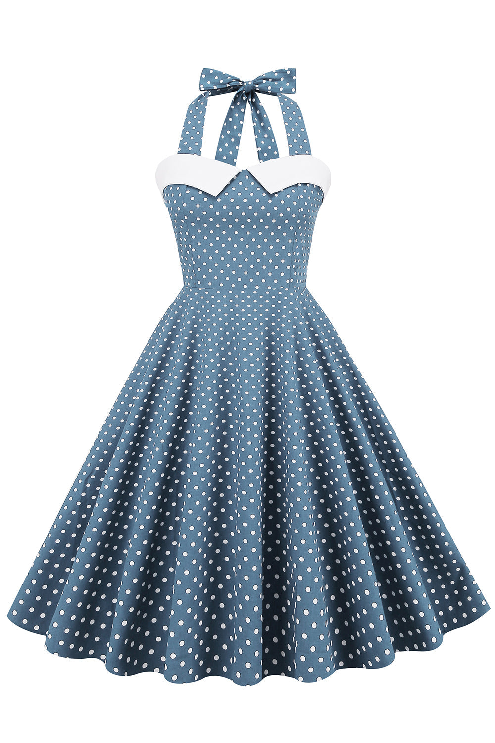 Halter Polka Dots Swing 1950-tallet Kjole