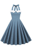 Halter Polka Dots Swing 1950-tallet Kjole