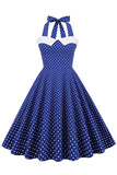 Halter Polka Dots Swing 1950-tallet Kjole
