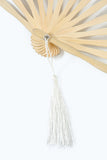 Elfenben 1920-tallet hul blonder fan med frynser