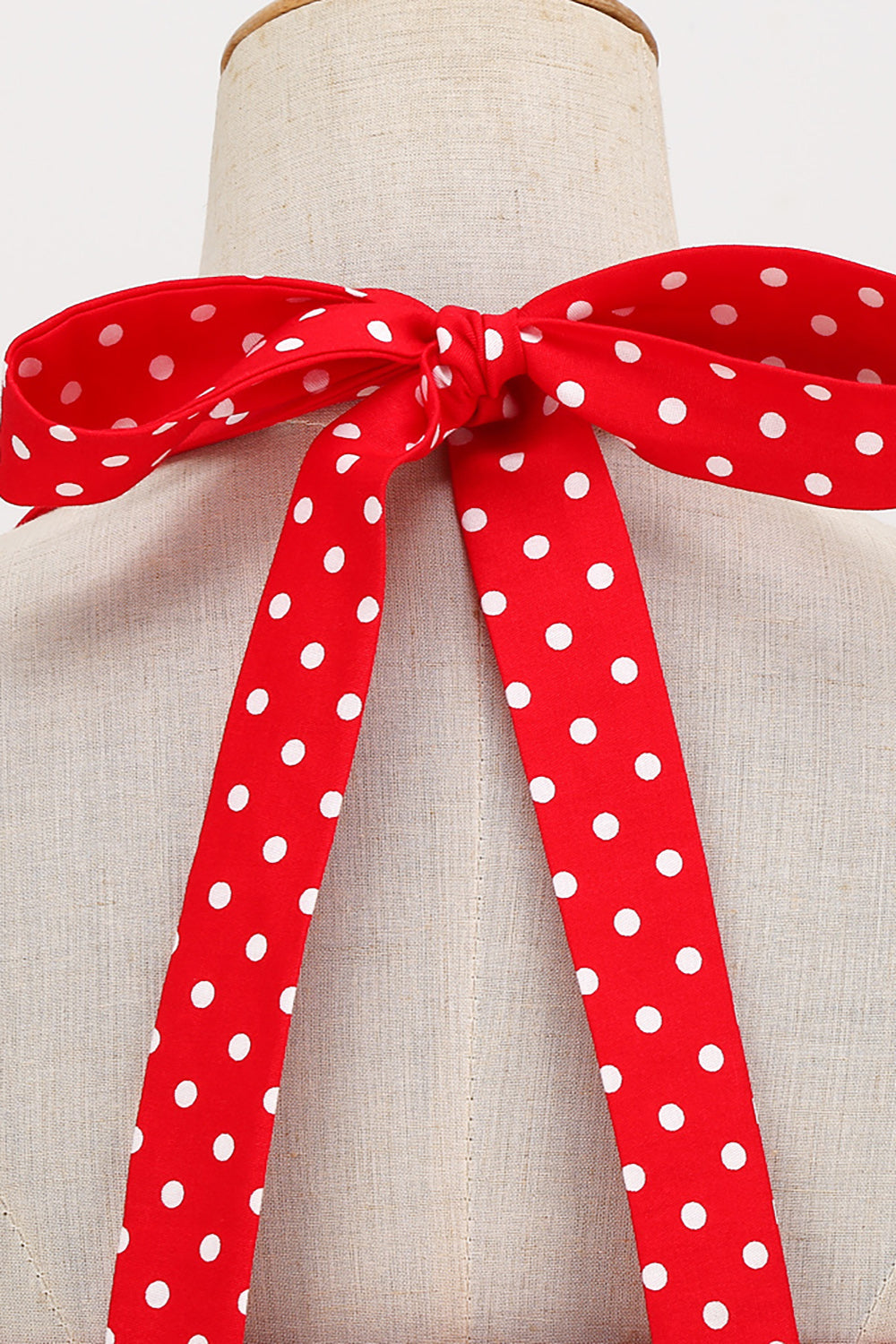 retro stil grime rød polka prikker 1950-tallet kjole