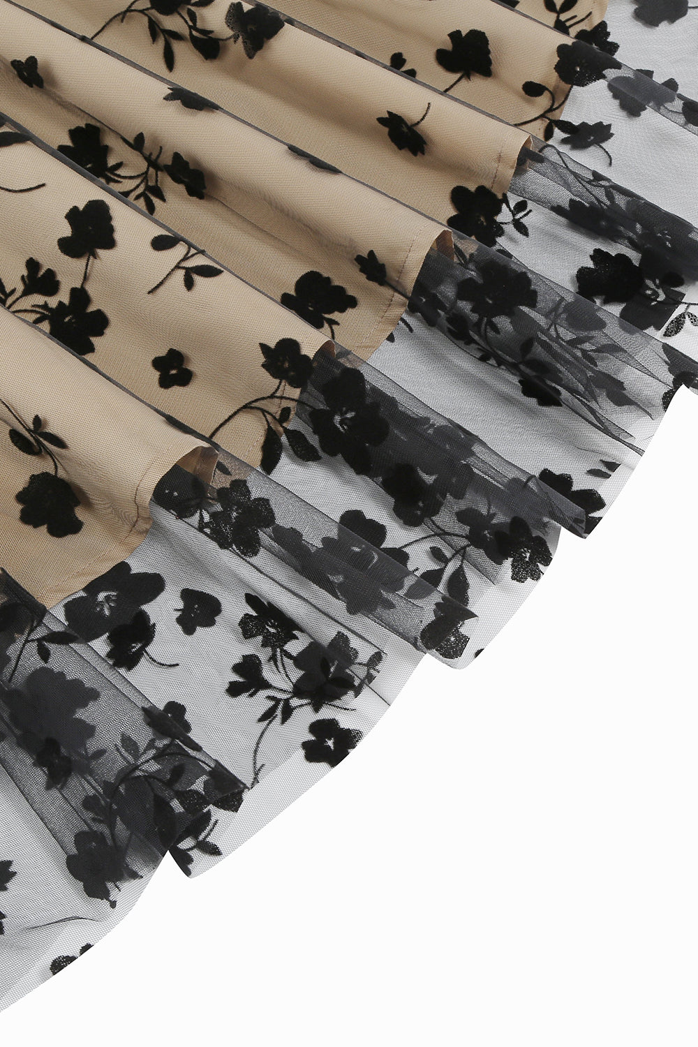 Svart Vintage 1950-tallskjole med broderi