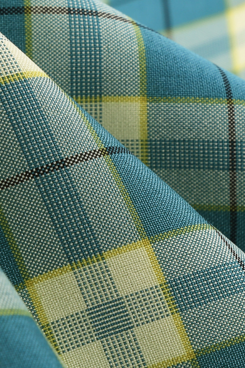 juvelhals grønn rutenett 1950-tallet kjole med korte ermer