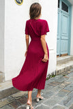 Svart V-Neck Batwing ermer Casual kjole med Sash