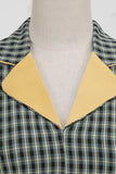 A Line V Neck Green Gird 1950-tallskjole med 3/4 ermer