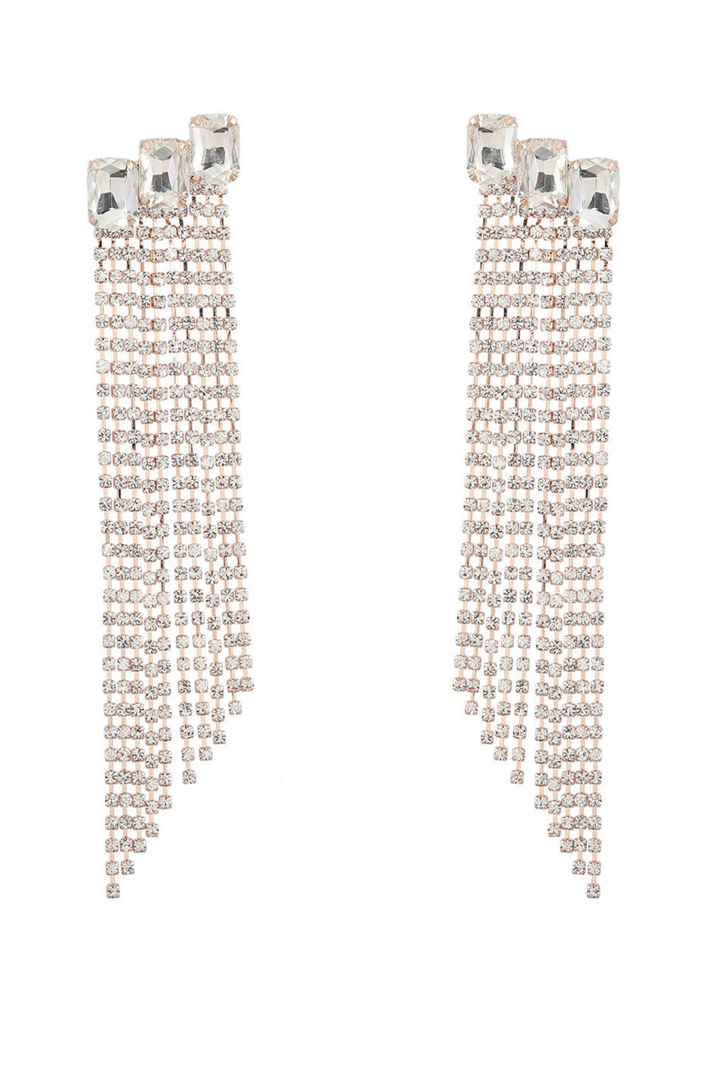 Fuchsia Beaded Rhinestone Party øredobber