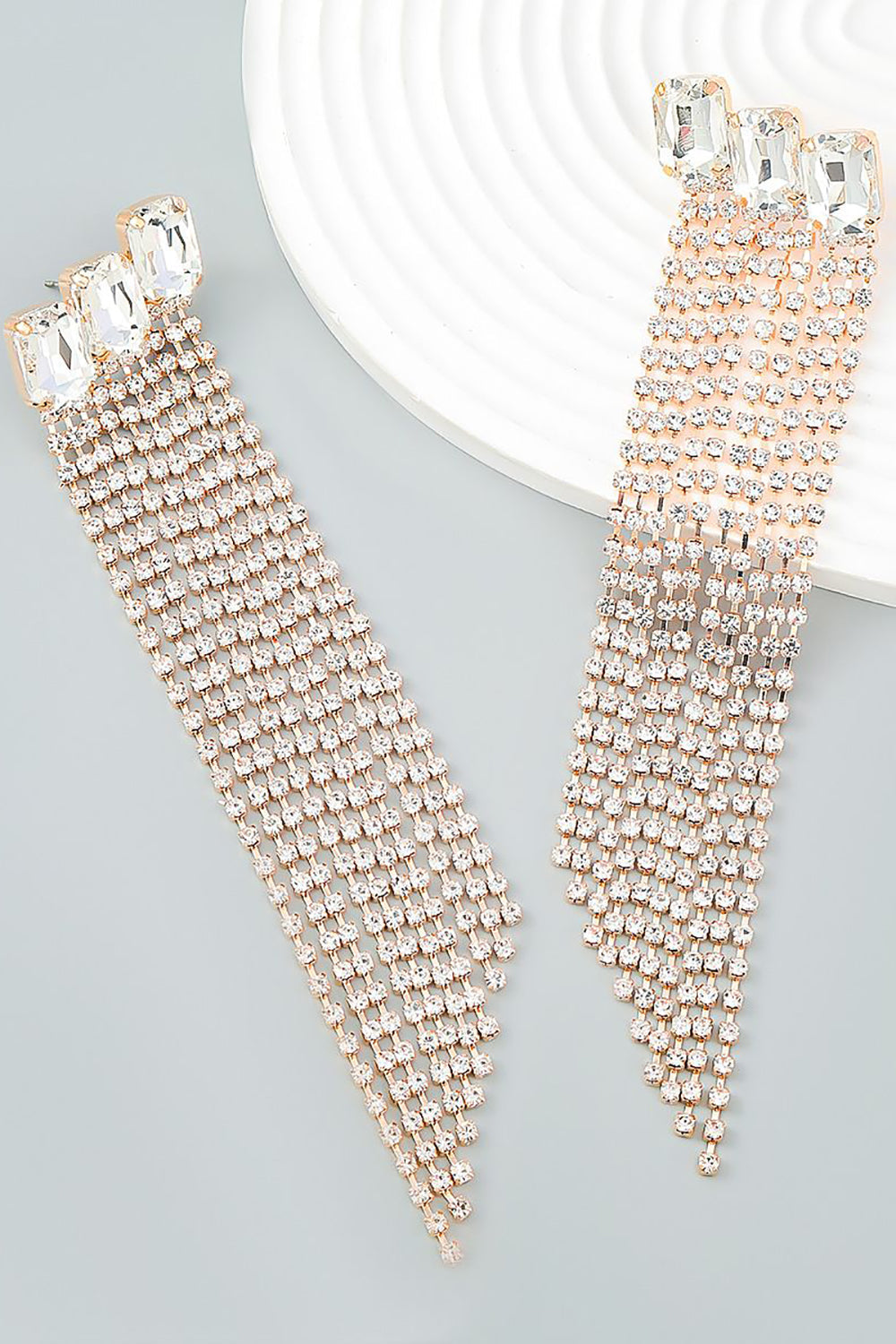 Fuchsia Beaded Rhinestone Party øredobber