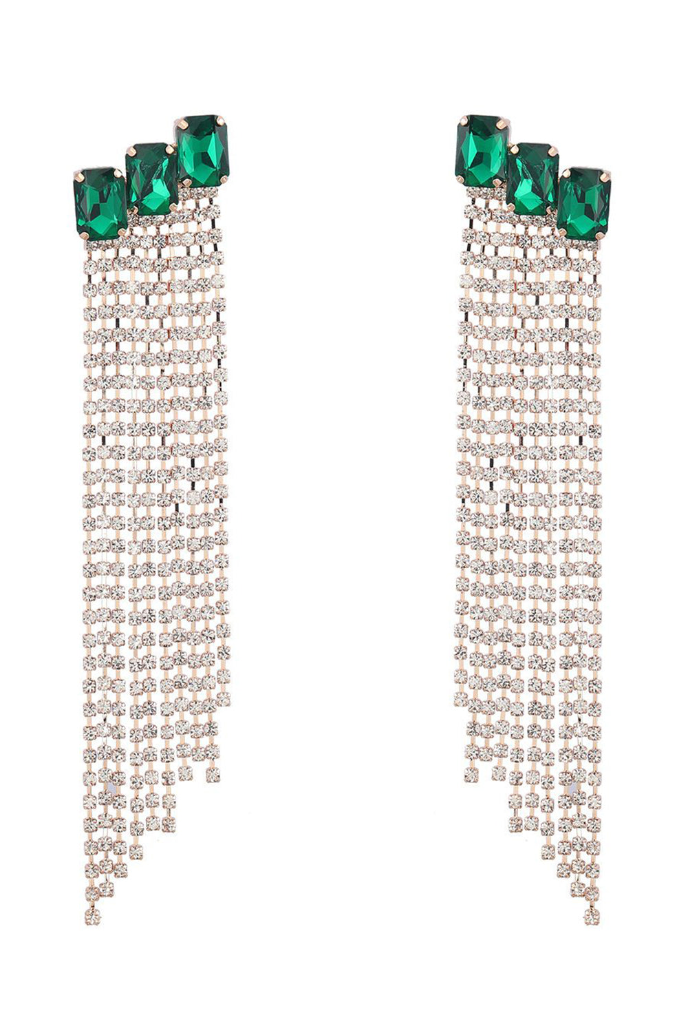 Fuchsia Beaded Rhinestone Party øredobber