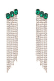 Fuchsia Beaded Rhinestone Party øredobber