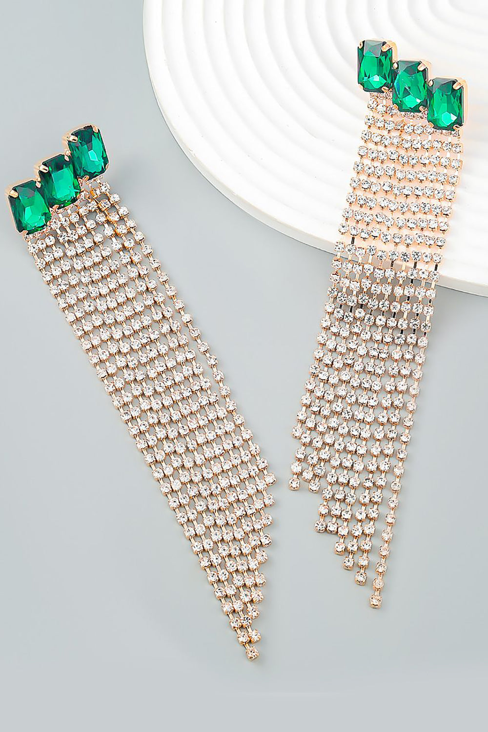 Fuchsia Beaded Rhinestone Party øredobber