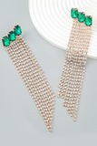 Fuchsia Beaded Rhinestone Party øredobber