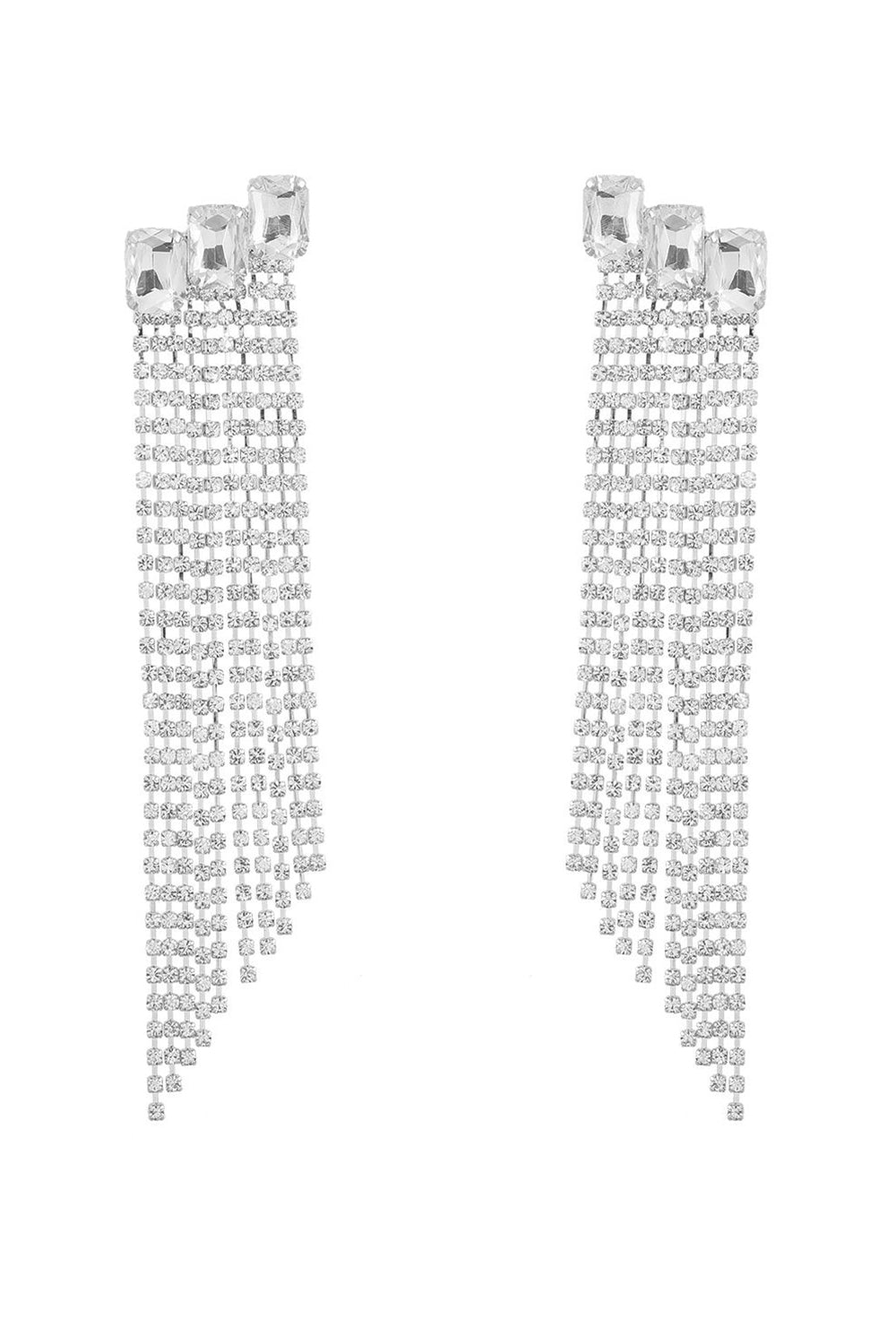 Fuchsia Beaded Rhinestone Party øredobber