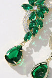 Green Rhinestone Beaded Prom øredobber