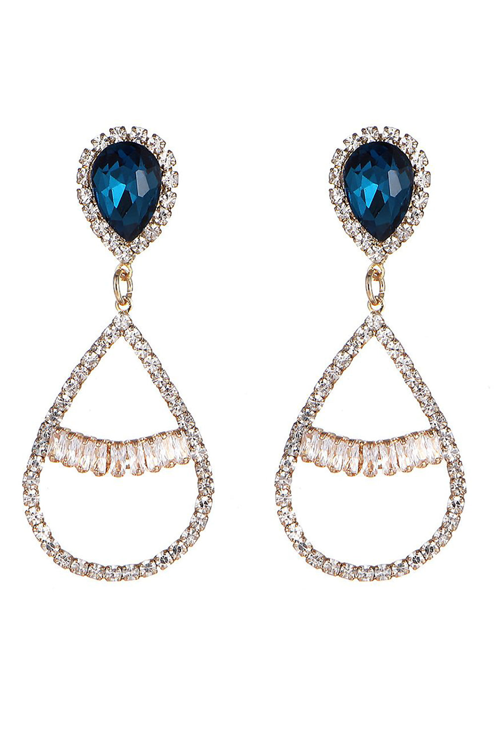 Royal Blue Beaded Prom øredobber