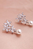 Blomst Pearl Rhinestone øredobber