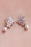 Blomst Pearl Rhinestone øredobber