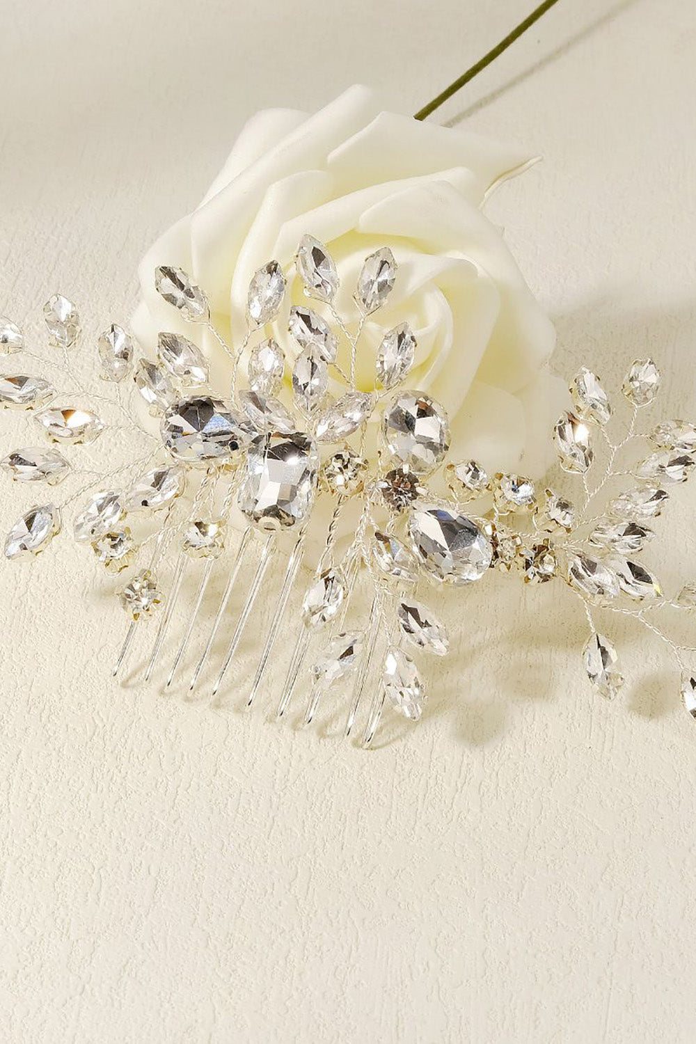 Håndlaget Crystal Flower Bridal hodeplagg