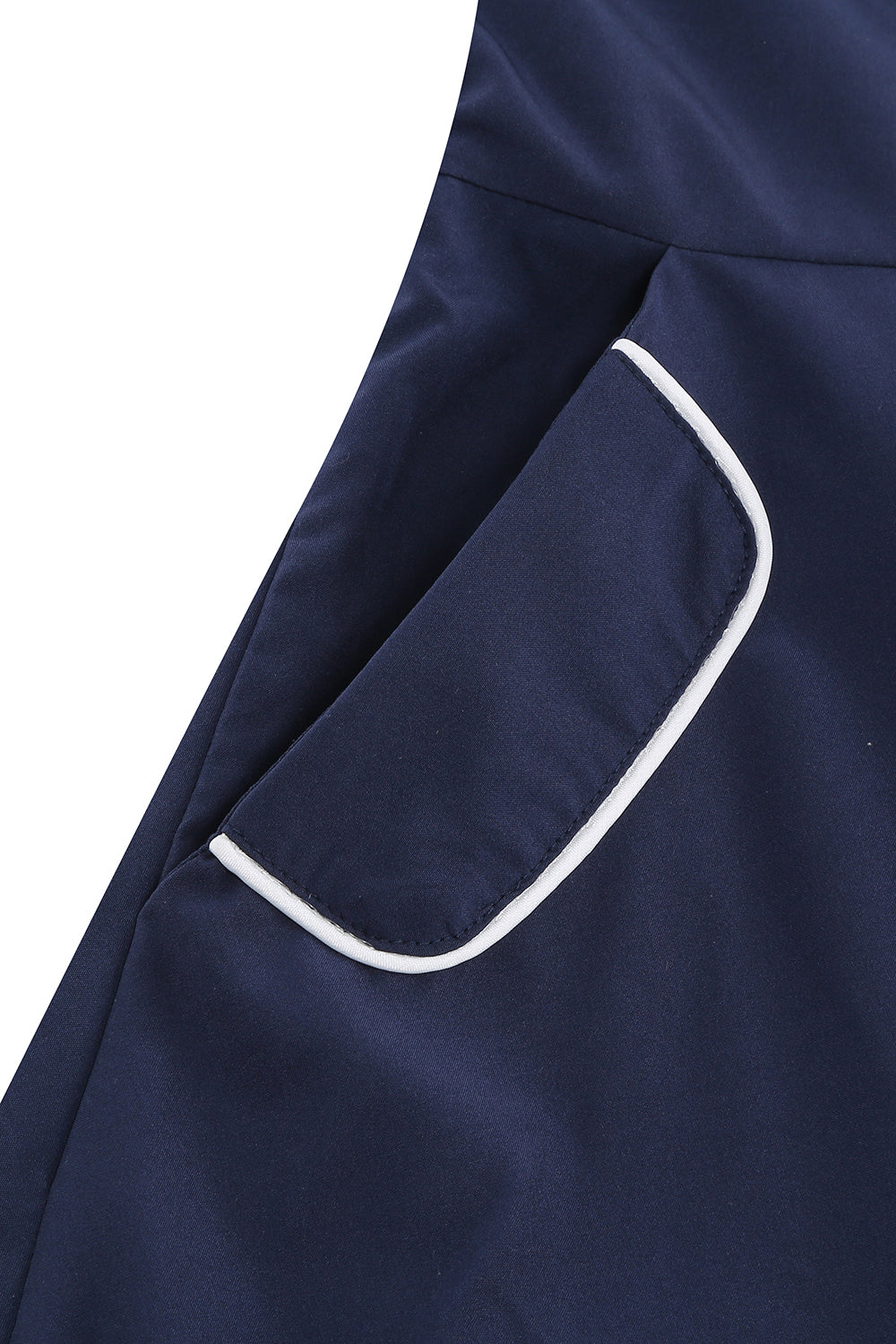 Halter Stripe Blå Swing Retro kjole med lommer