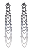 Grå Rhinestones Tassel Long øredobber