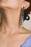 Grå Rhinestones Tassel Long øredobber