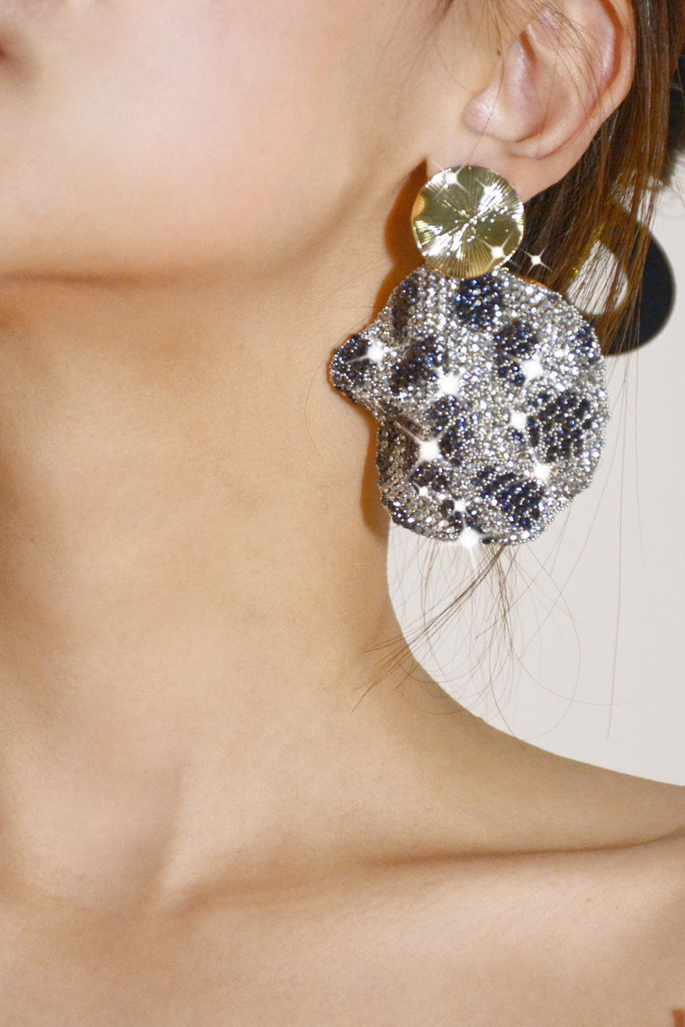 Leopard Rhinestones glitrende øredobber