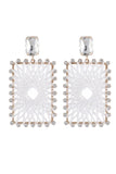 Rhinestones Square flettet øredobber