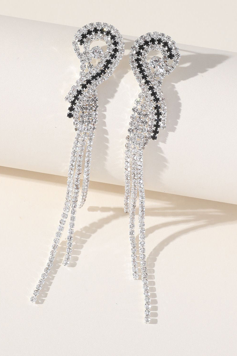 Rhinestones glitrende lange dusk øredobber