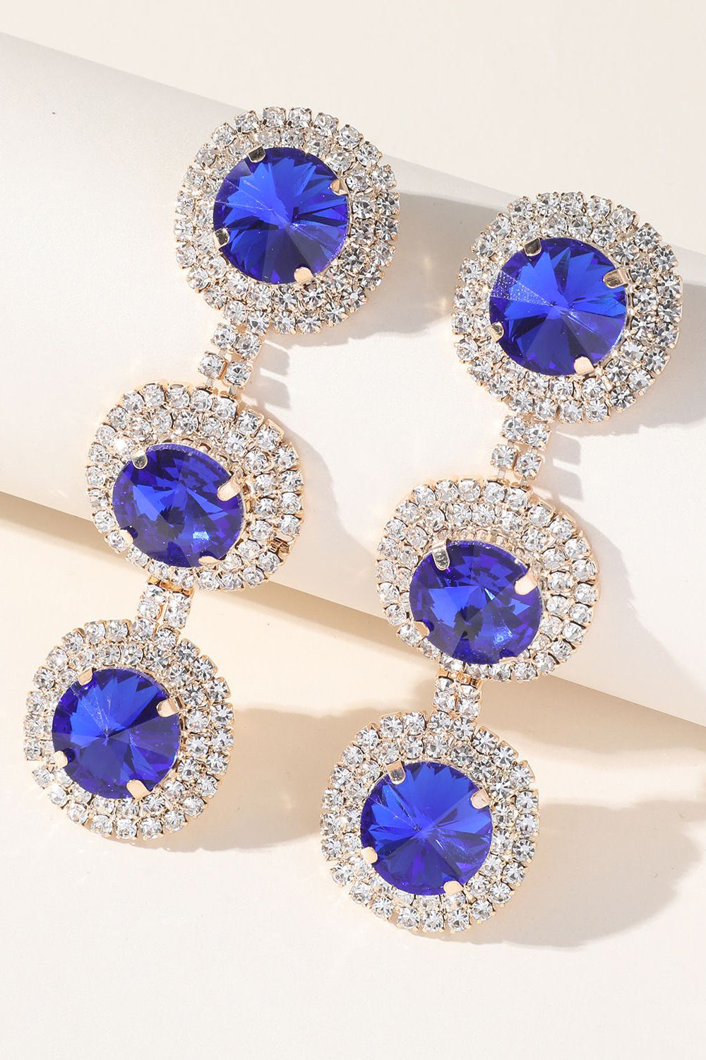 Flerlags runde rhinestones øredobber