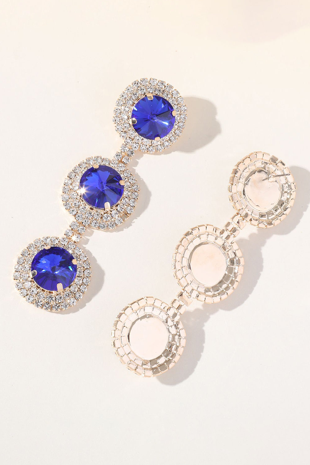 Flerlags runde rhinestones øredobber