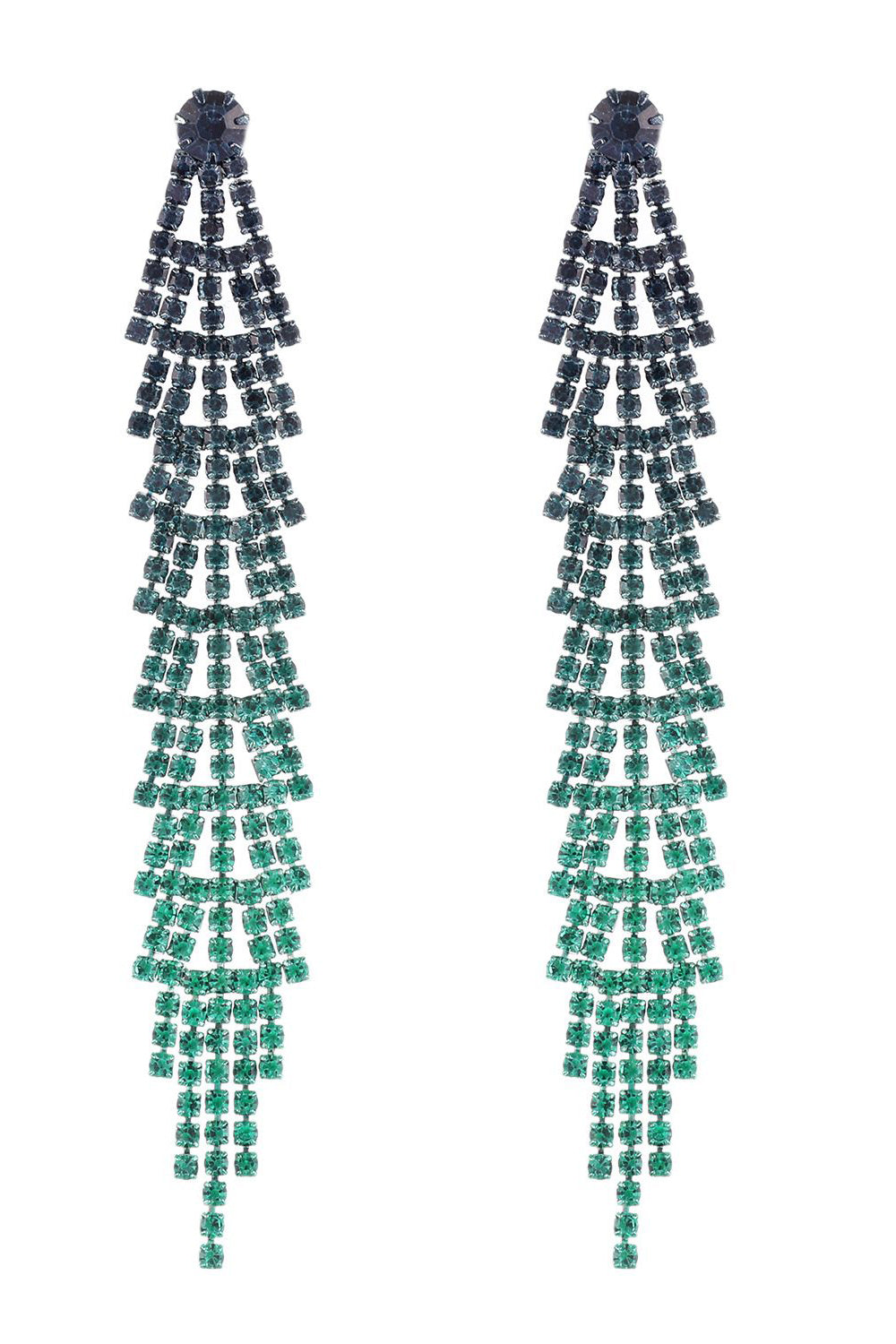 Dusk Gradient Farget Rhinestones Lange øredobber