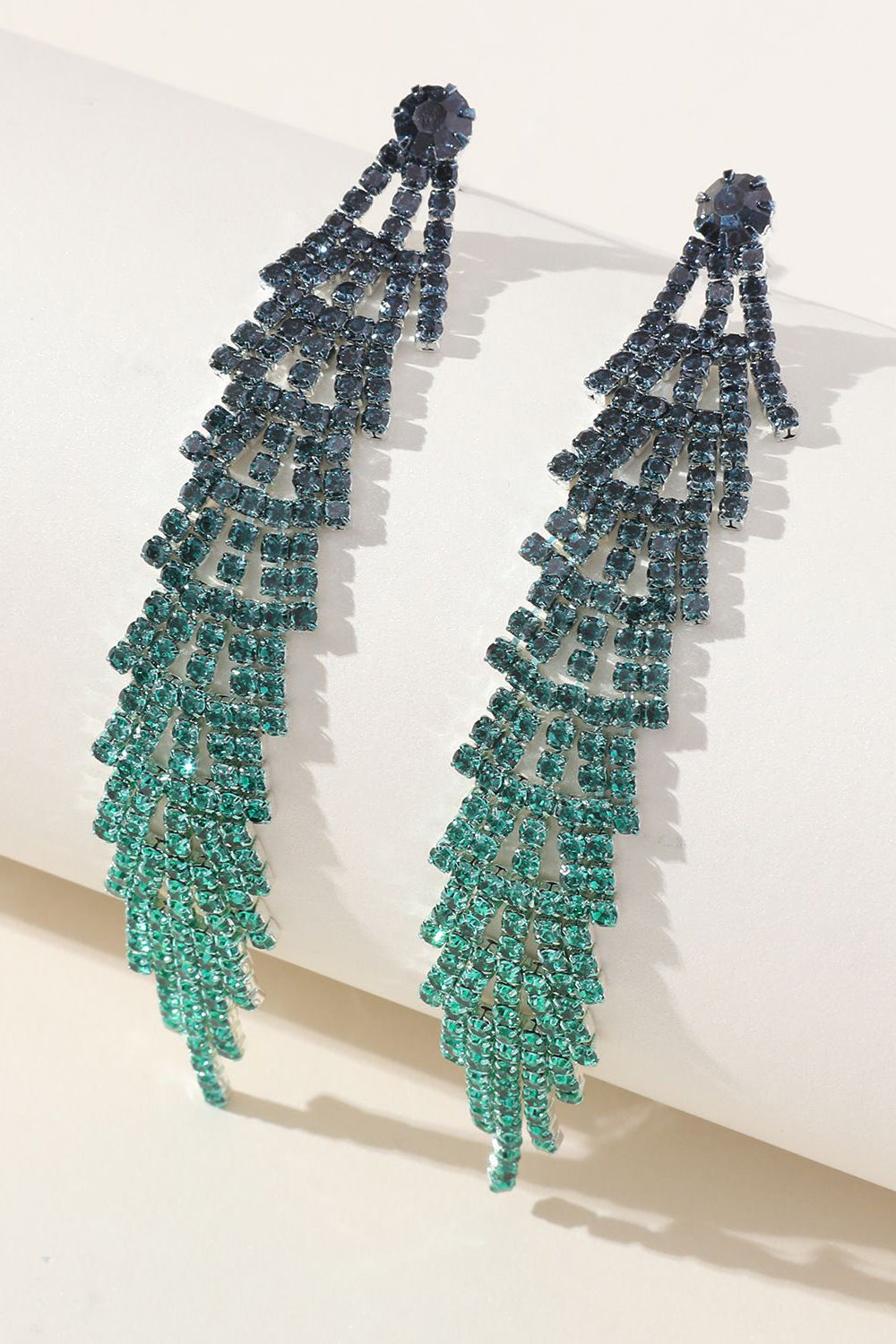 Dusk Gradient Farget Rhinestones Lange øredobber