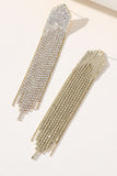 Golden Rhinestones Long Tassel øredobber