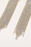 Golden Rhinestones Long Tassel øredobber
