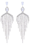 Sølv Zircon Tassel Rhinestones øredobber