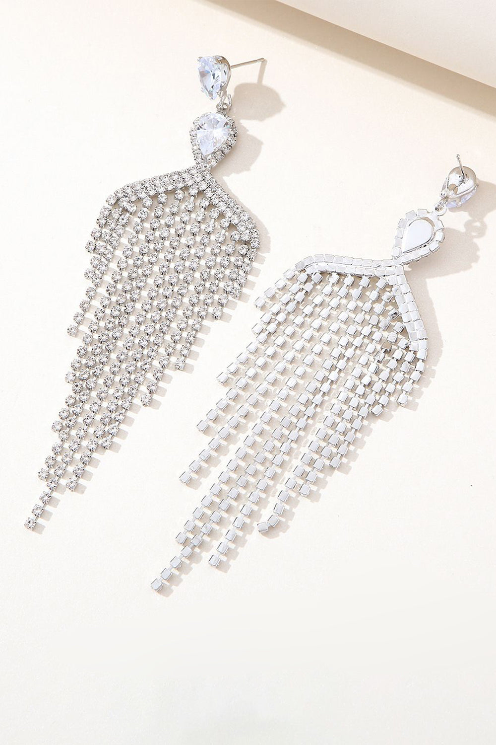 Sølv Zircon Tassel Rhinestones øredobber