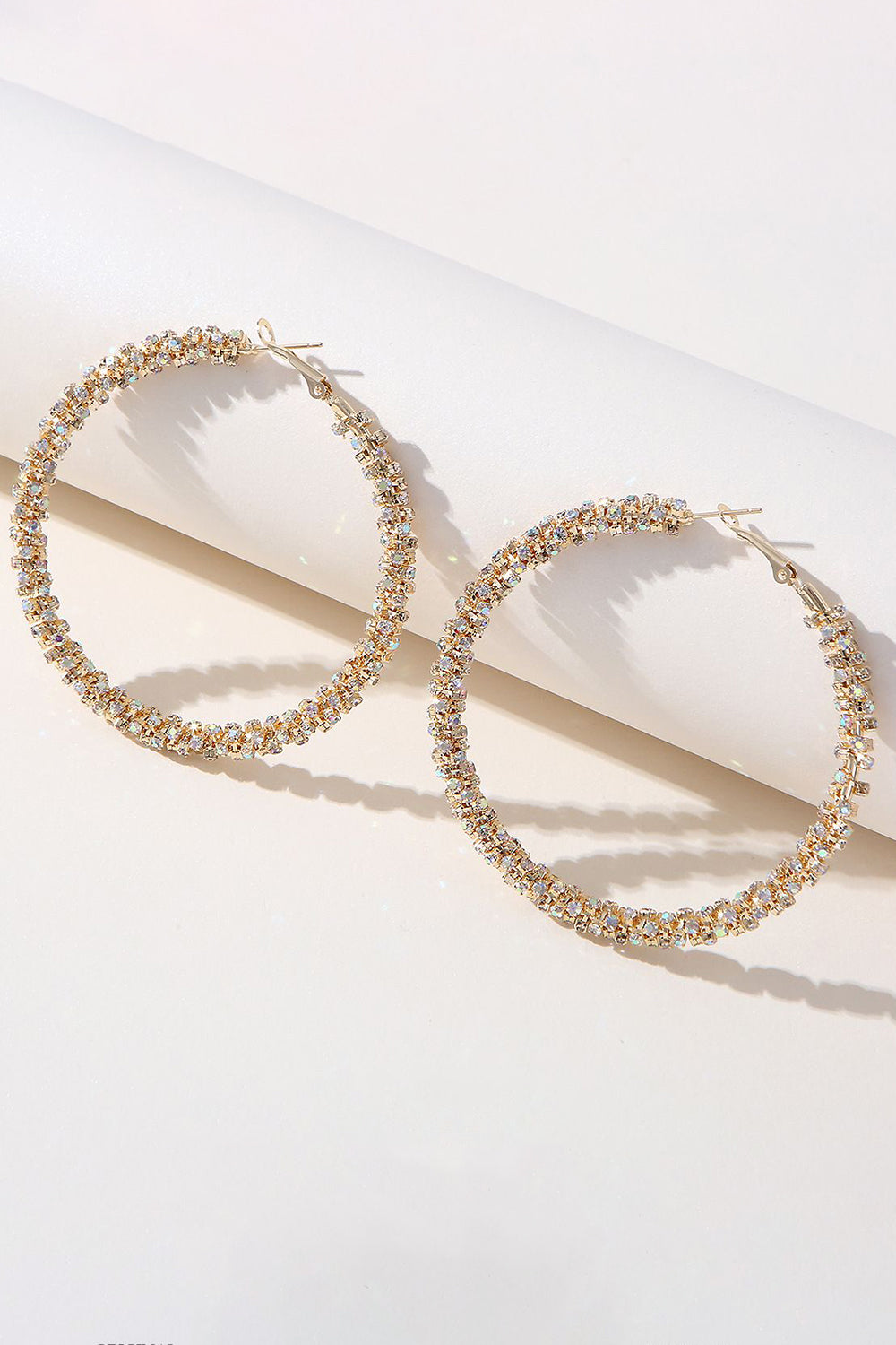 Golden Rhinestones runde øredobber
