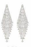 Skinnende sølv Long Rhinestones øredobber